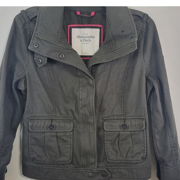 Abercrombie & Fitch Jacket Womens Large Military Boho Grunge Cottagecore Punk - Picture 2 of 10